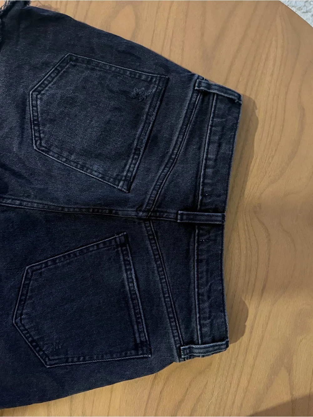 Abercrombie & Fitch Black Frayed Hem Denim Shorts